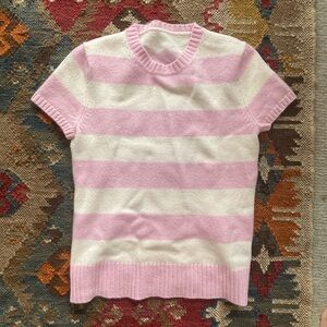 Pink and white striped sweater